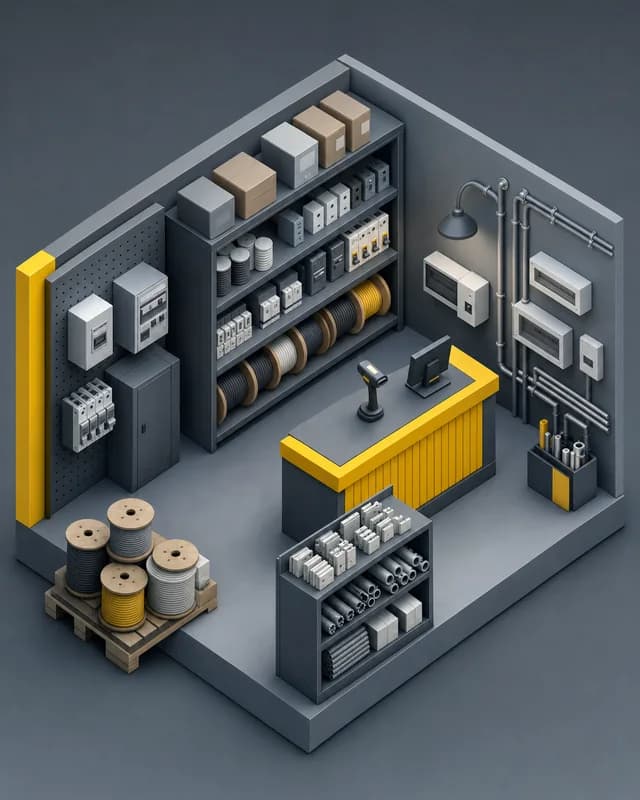 A electrical trade storefront built on Vendra